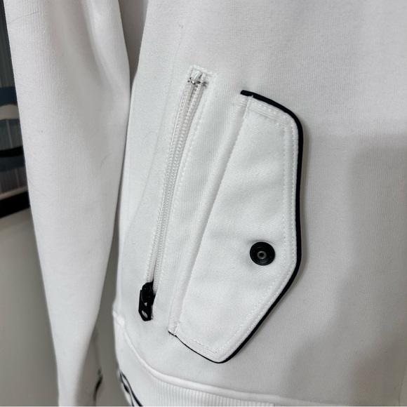 G-Star White Varsity Jacket with Black Trim and Stand-Up Collar SZ M - Picture 4 of 8
